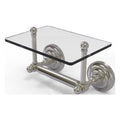 Two Post Toilet Tissue Holder with Glass Shelf - Satin Nickel X568