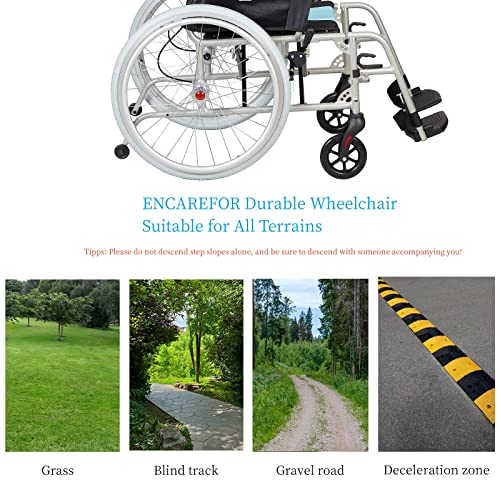 Silver 20" Wide Seat Foldable Magnesium Wheelchair with Travel Bag E5558