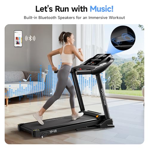 Auto Foldable Treadmill with Incline, 300 lbs Weight Capacity E458