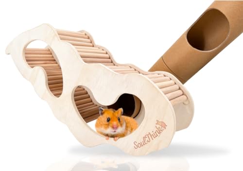 Large Wooden Rabbit Hideout with Ramps and Tunnels R17601