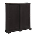 Dark Cherry Wood Media Storage Cabinet with Sliding Door Y9155