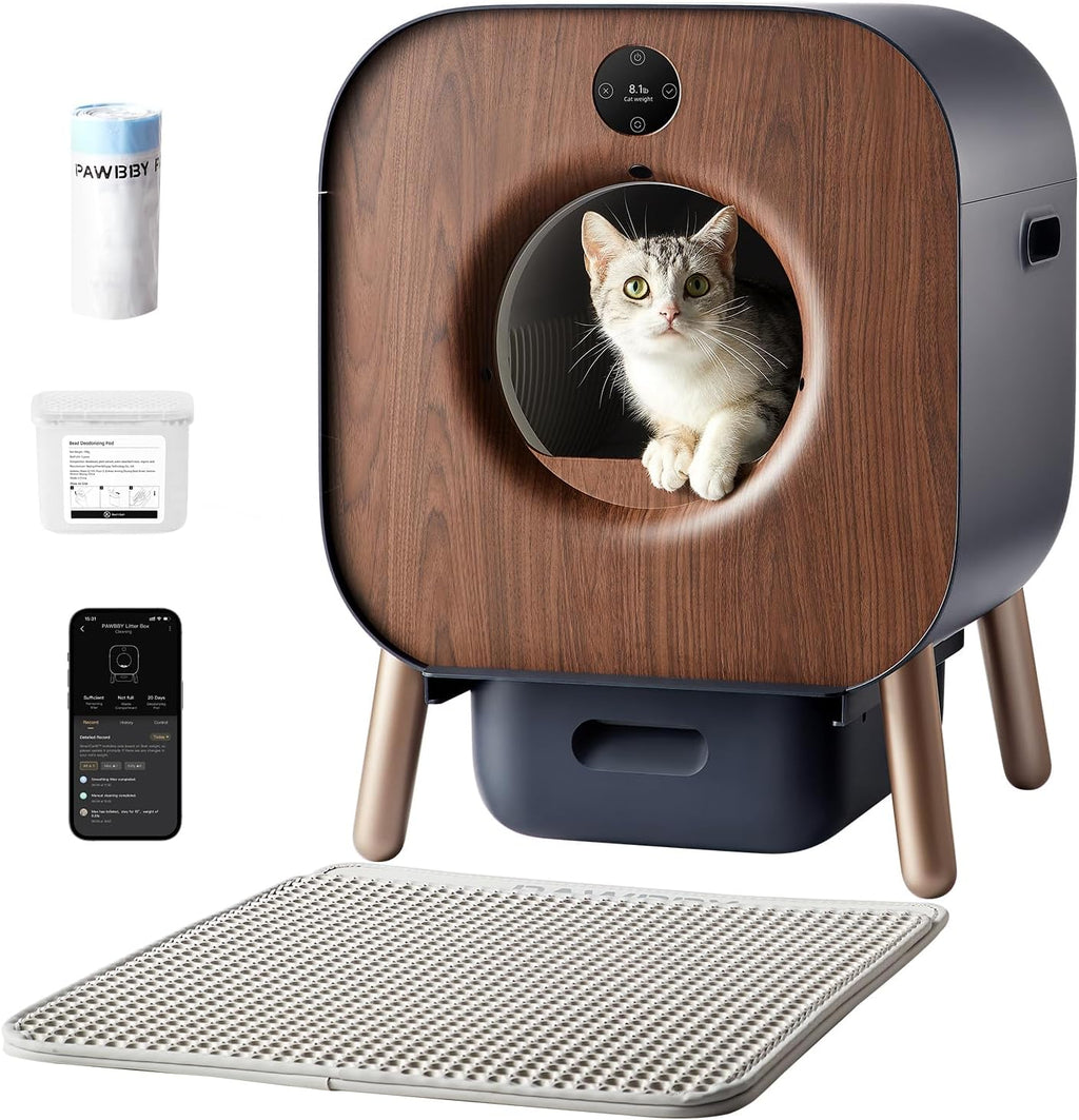 Extra Large Self Cleaning Automatic Cat Litter Box with Mat & Liner N2410