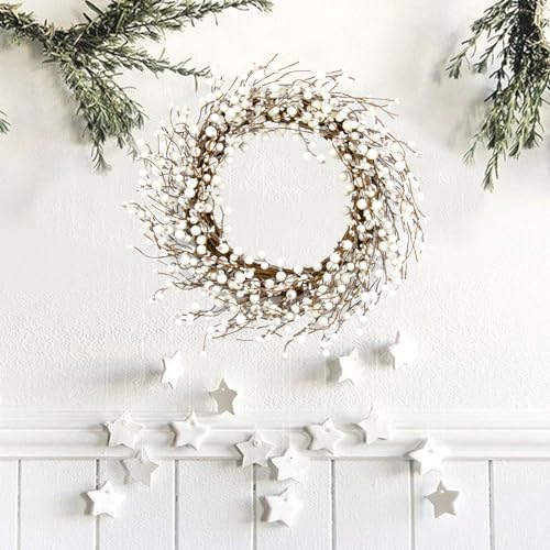 20 Inch Artificial Winter Wreath White Berry Wreath M231354