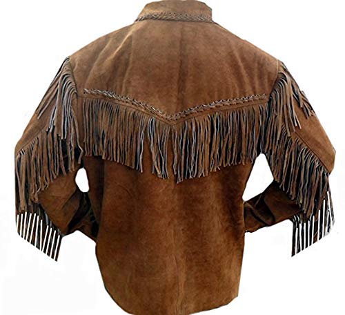 Mens Western Cowboy Suede Leather Coat Jacket Y300924