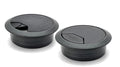 2-Pack Black Plastic Desk Grommet Hole Cover Organizer B947
