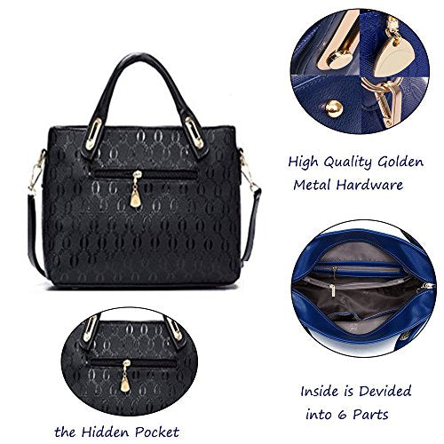 4 Pcs Top Handle Satchel Hobo Handbag Set V583098