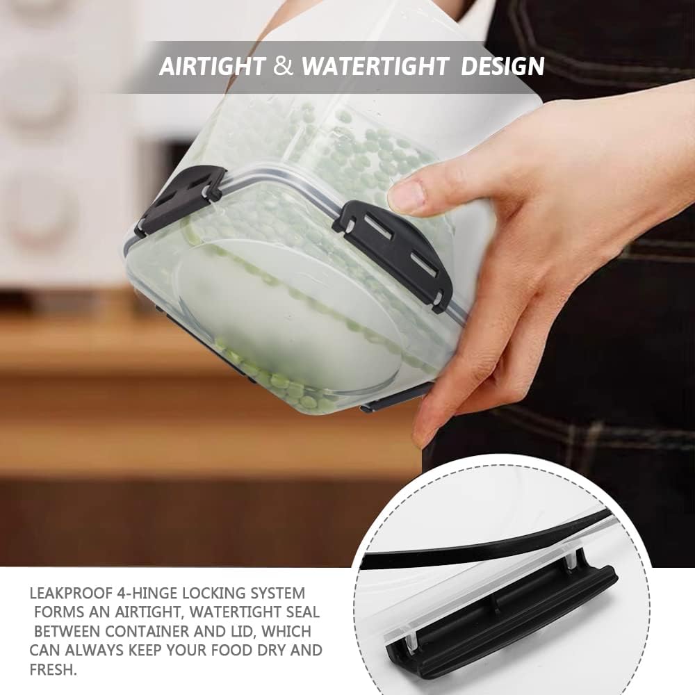 Set of 4 Plastic Airtight Food Storage Containers with Lids W39293