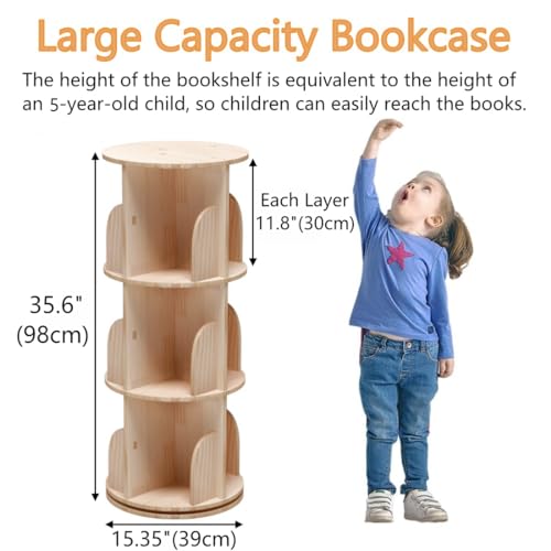 2 Tier 360° Rotating Shelves Bookshelf E190