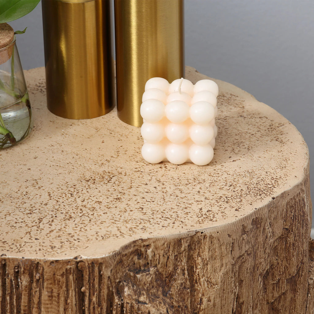 Natural Concrete Side Table Set of 2 Q8949