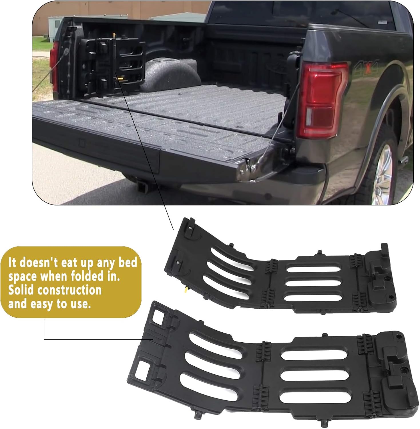 Black Stowable Tailgate Bed Extender Kit I14139