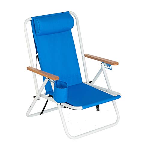 Blue Folding Beach Chair with Cup Holder O9892