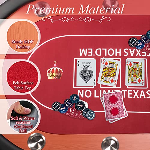 84" Foldable Poker Table with Chips Tray C650547