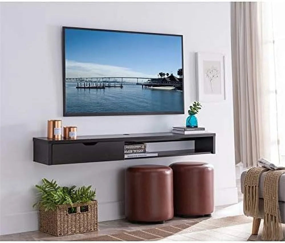 Cappuccino Wood Floating TV Stand Q45761