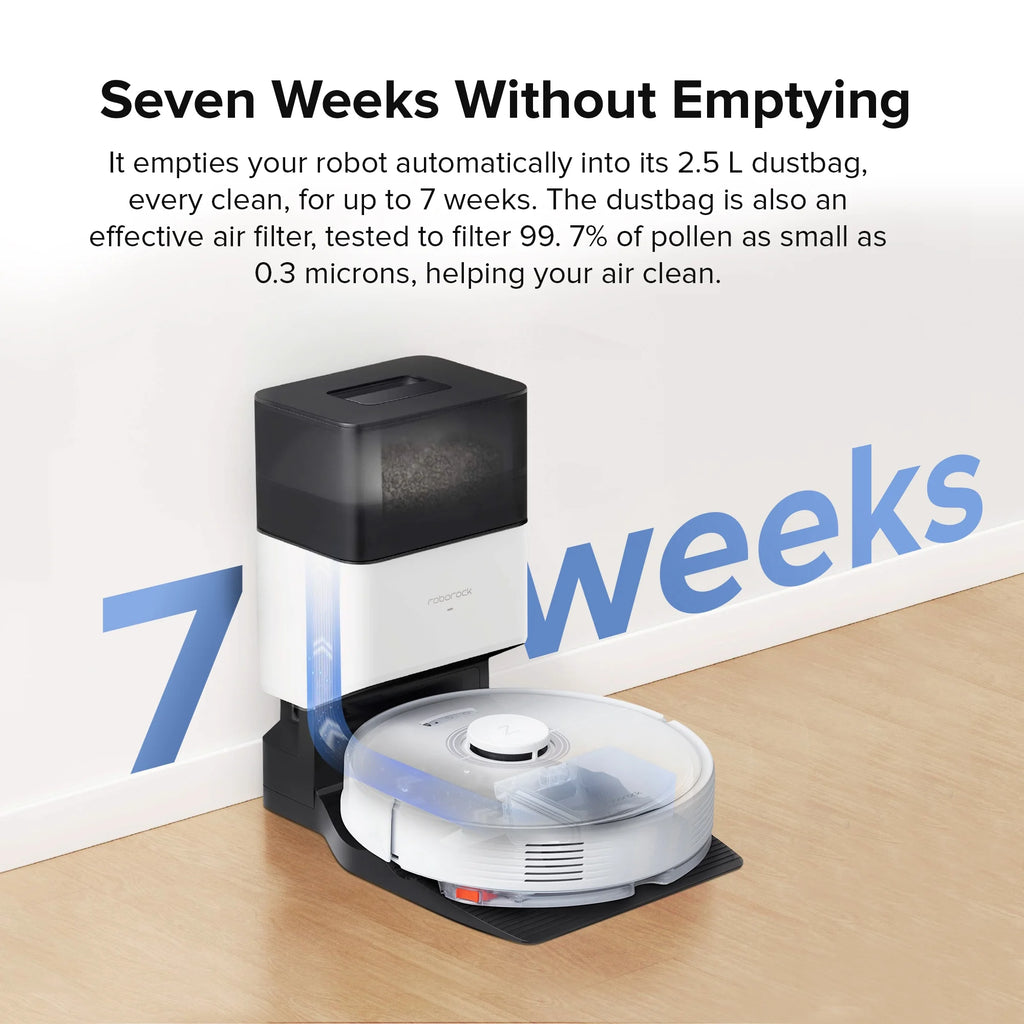 Robot Vacuum Cleaner with Auto-Empty Dock, 4200Pa Suction, White Z6685