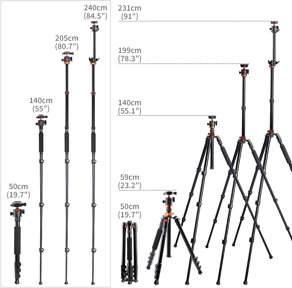 78 inch DSLR Camera Tripod with Magnesium Alloy Center Column J737444