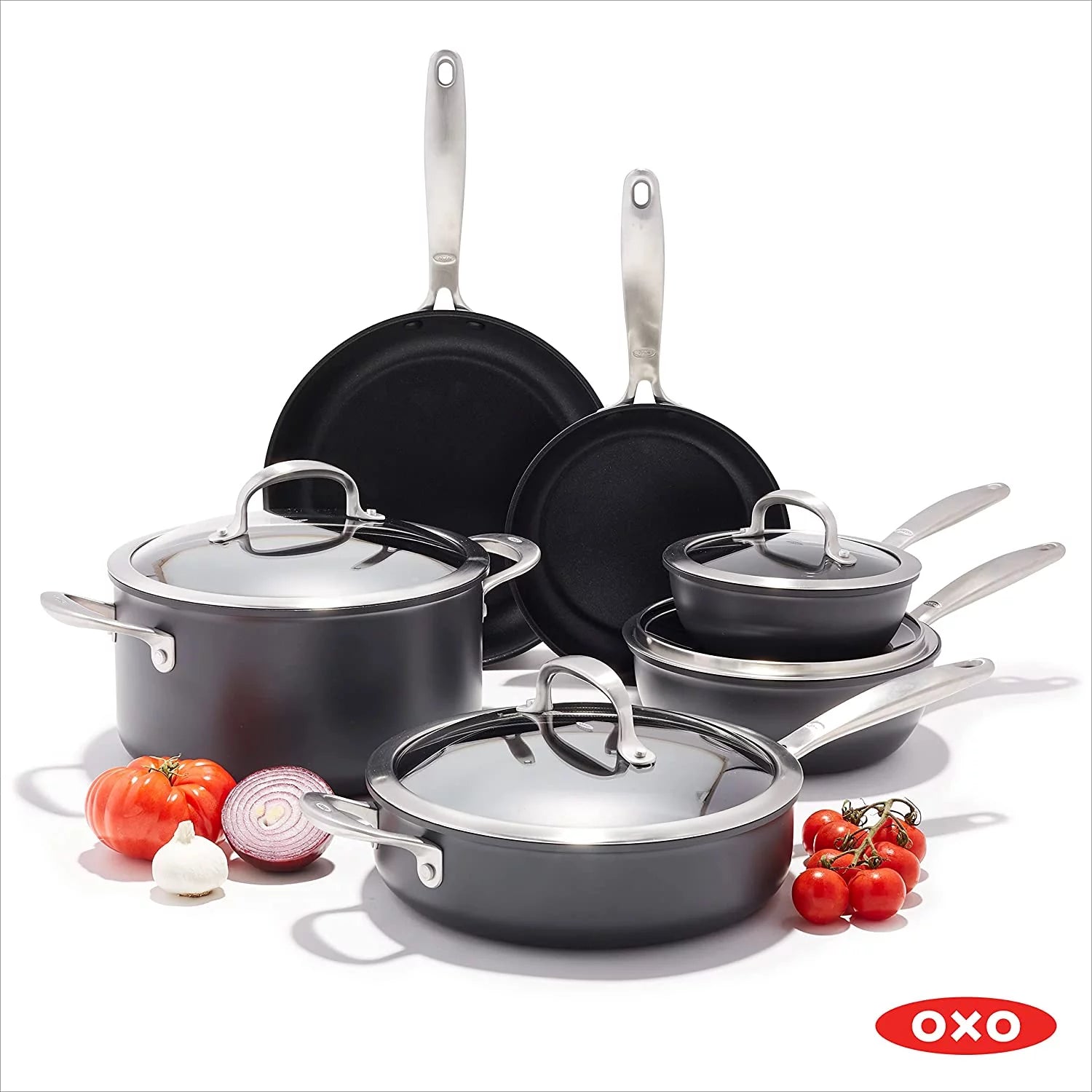 10 Piece Nonstick Cookware Set with Stainless Steel Handle Z635