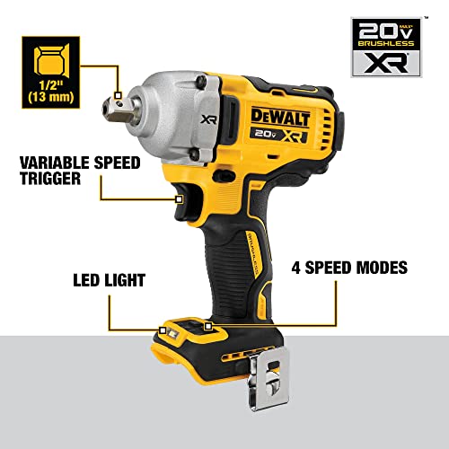 20V MAX XR Cordless Impact Wrench, 1/2", Bare Tool Only H2881
