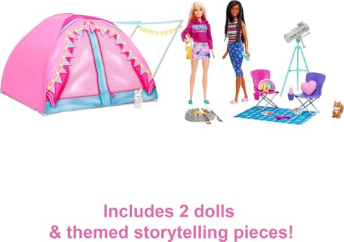 Camping Playset with Tent, 2 Dolls & 20 Pieces O401