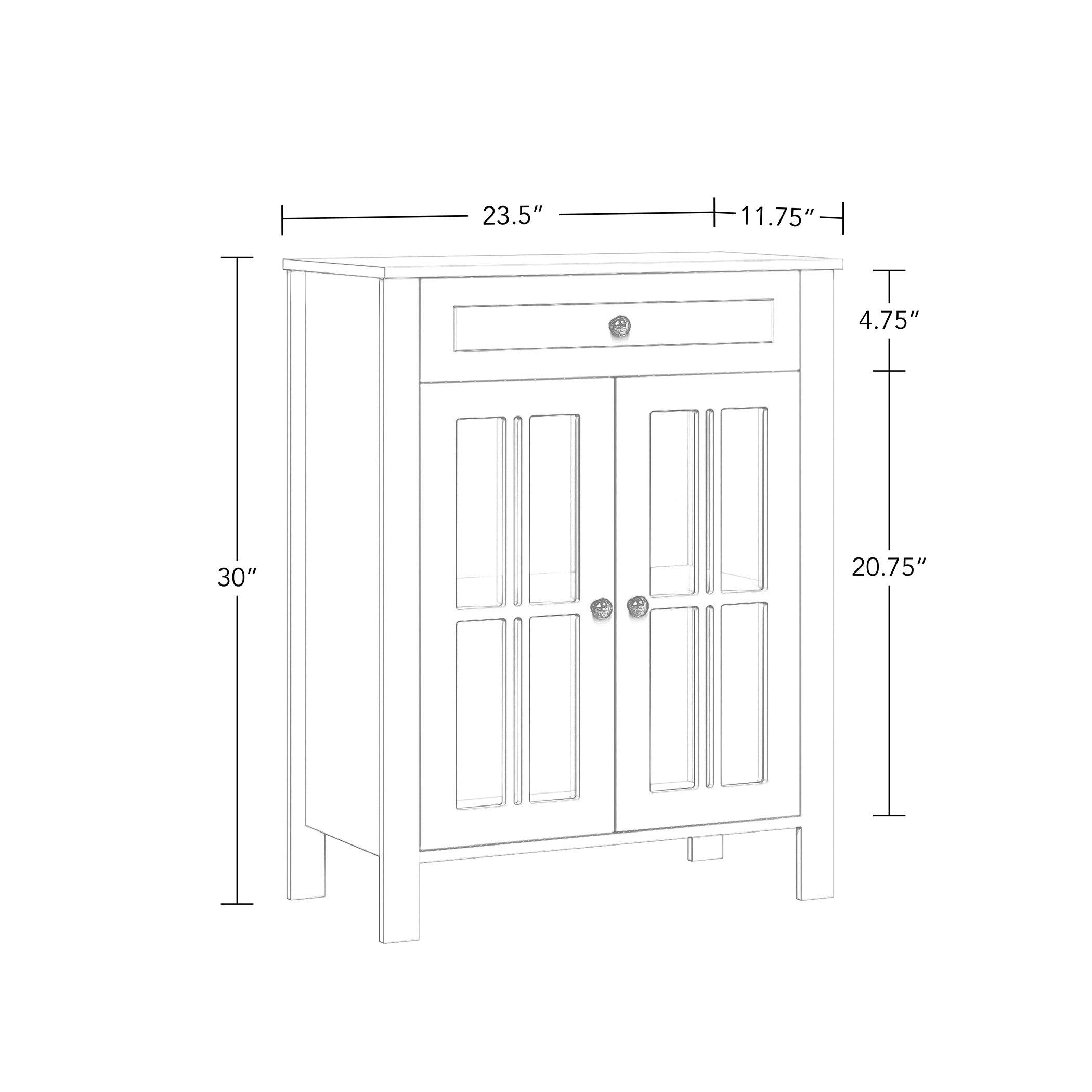 White Two Door Floor Cabinet D8717