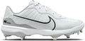 White Gray Size 8 Medium Baseball Cleats D1289