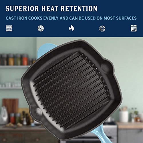 Enameled Cast Iron Square Griddle Grill Pan, 11-Inch, Cream S53439