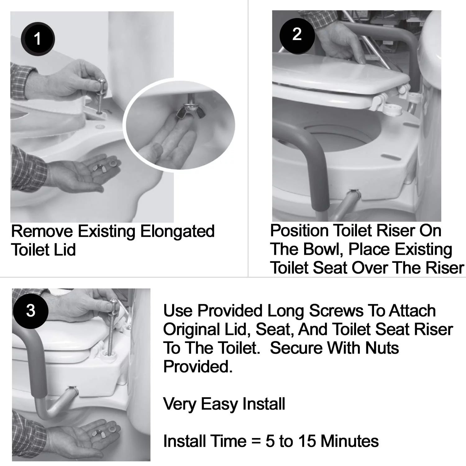 Raised Toilet Seat With Handles P39800