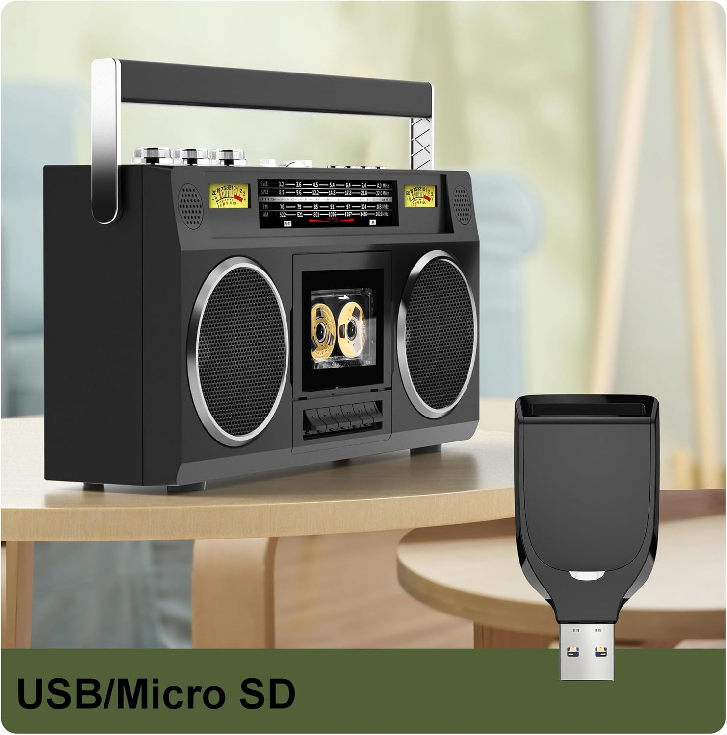 Portable AM/FM Radio Cassette Player Recorder with Bluetooth O247551