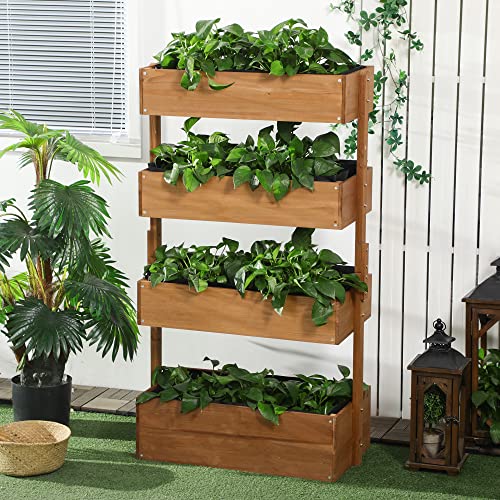 Gray Wooden 4 Tier Planter Box O4780
