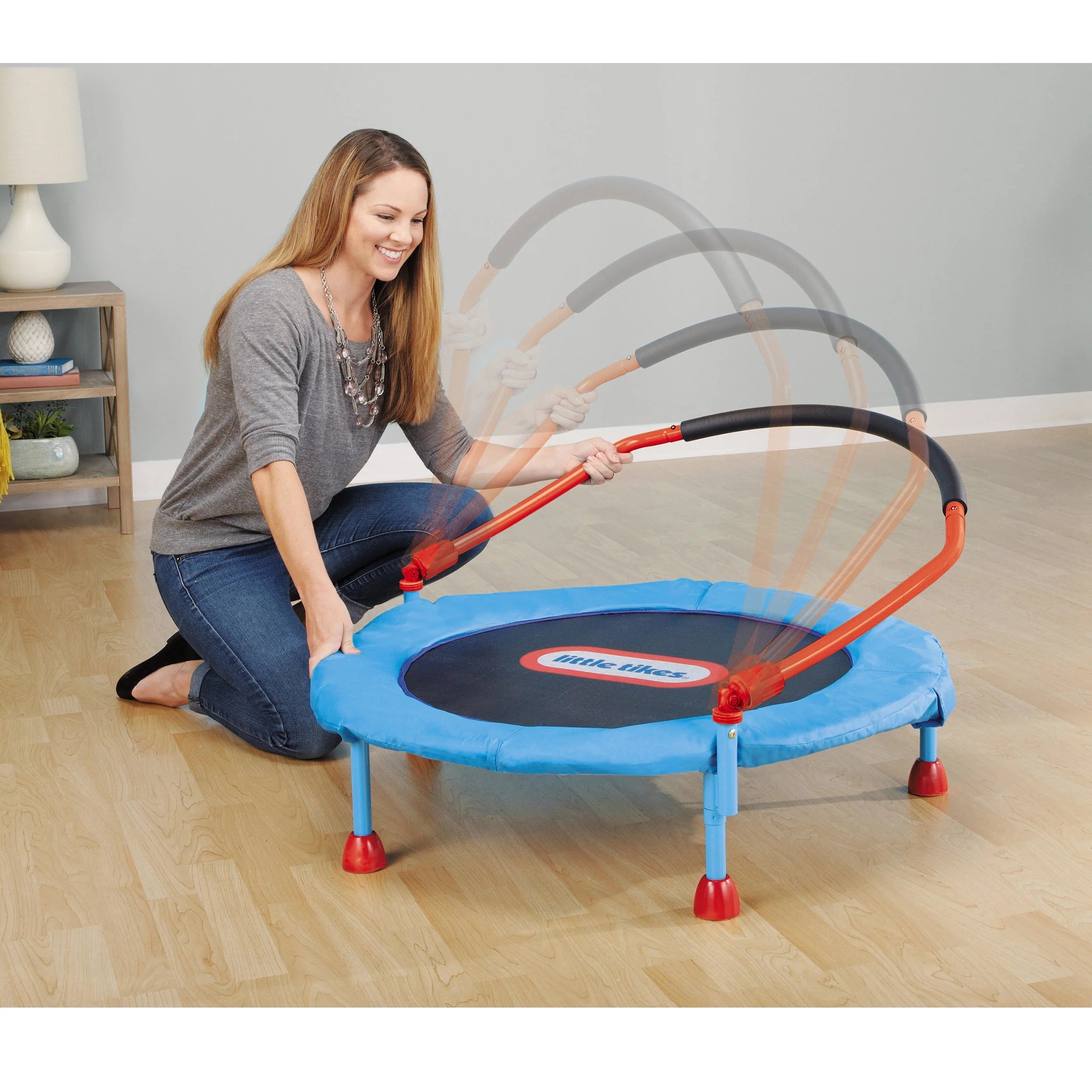 Blue 3-Foot Trampoline with Hand Rail H9101