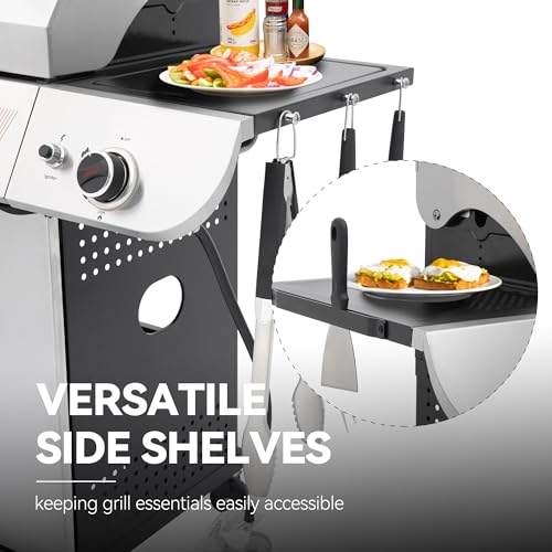 5 Burner Propane Gas Grill with Side Burner & Sear Burner, Stainless Steel C37811