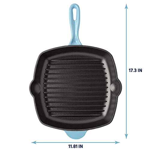 Enameled Cast Iron Square Griddle Grill Pan, 11-Inch, Cream S53439