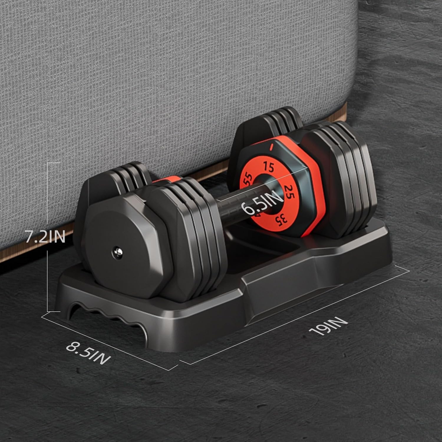 55LB Adjustable Dumbbell Set with Anti-Slip Handle V766741