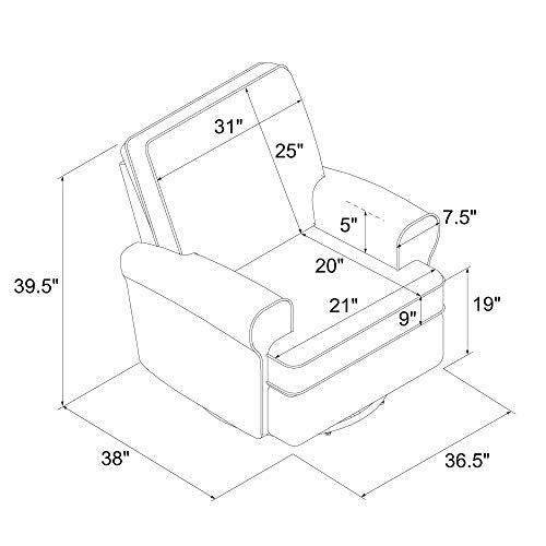 Gray Swivel Glider Recliner Chair Y513162