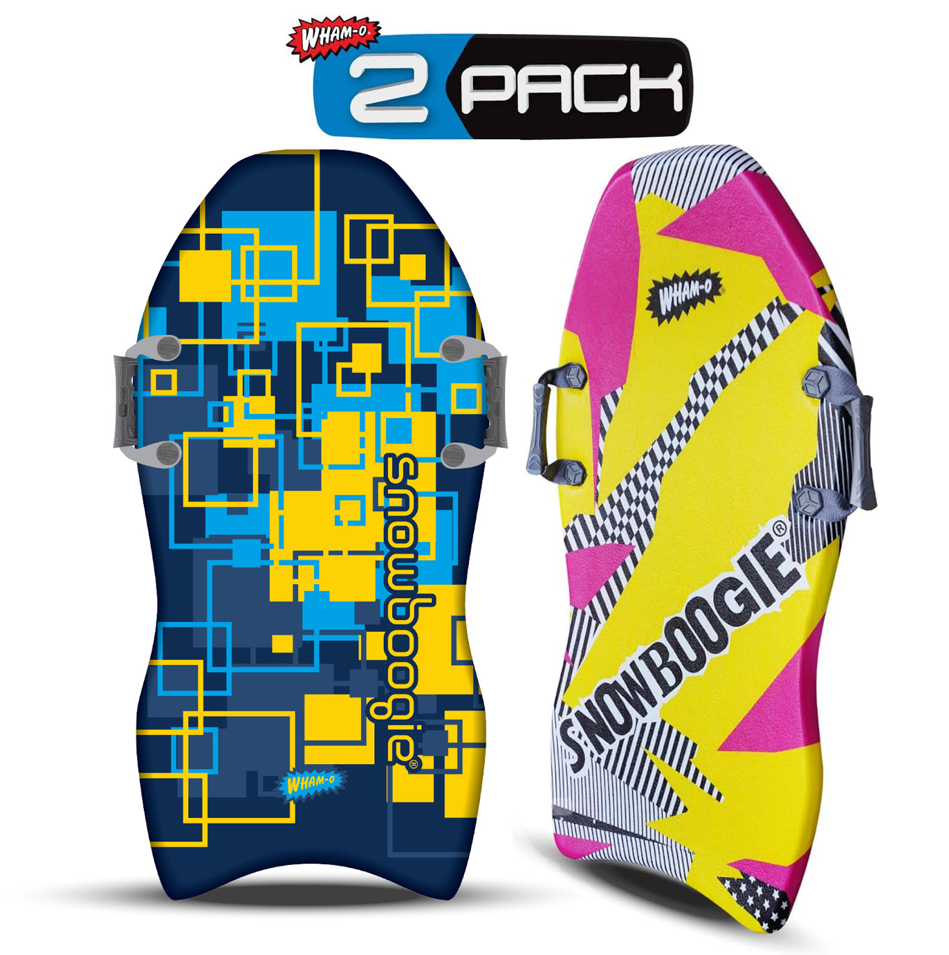 40" 2 Pack Single Rider Snow Sleds with Side Handles PE Foam Core V26094