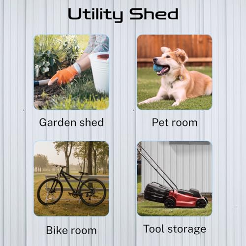 Grey Metal Outdoor Storage Shed G16741