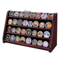 Black 5 Row Wooden Coin Display Case Holds 50 Coins B85589
