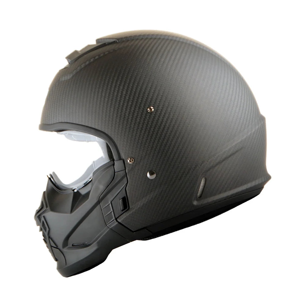 Matt Carbon Black Carbon Fiber Motorcycle Open Face Helmet W1678