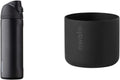 Black Insulated Stainless Steel Water Bottle with Silicone Boot R6617