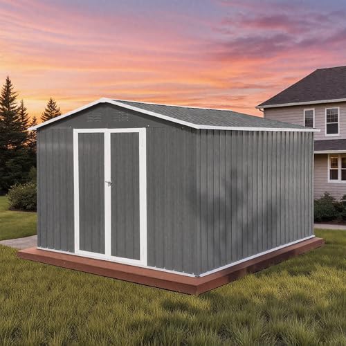 Grey Metal Outdoor Storage Shed G16741