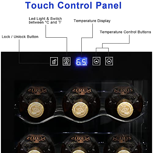12 Bottle Compressor Wine Cooler with Double-Layer Glass Door Z858453