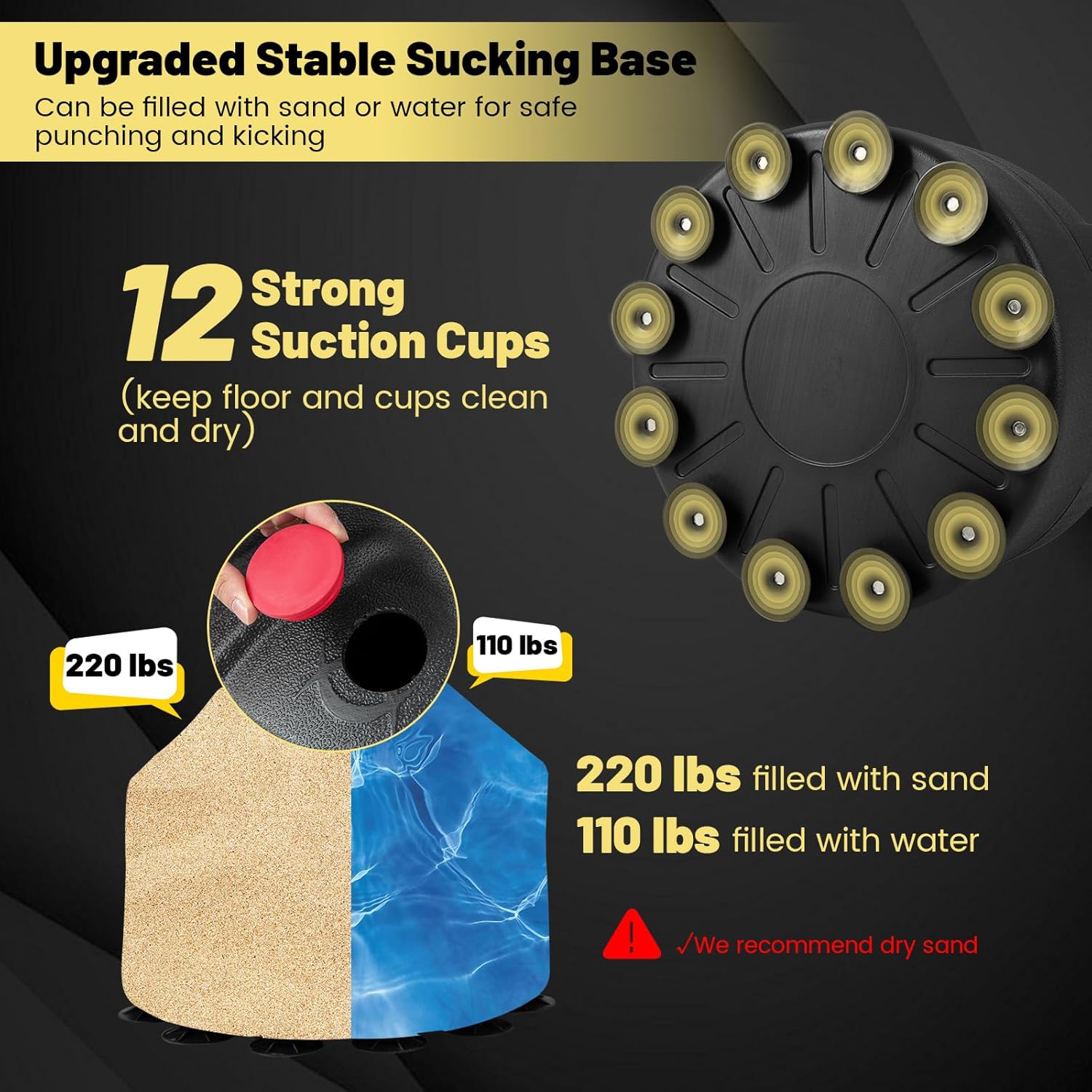 220LBS Freestanding Punching Bag with Gloves X927259