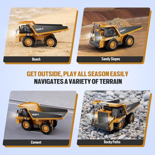 Remote Control Excavator Construction Toys with Metal Shovel & Light, 11CH, 2×1200mAh X2716