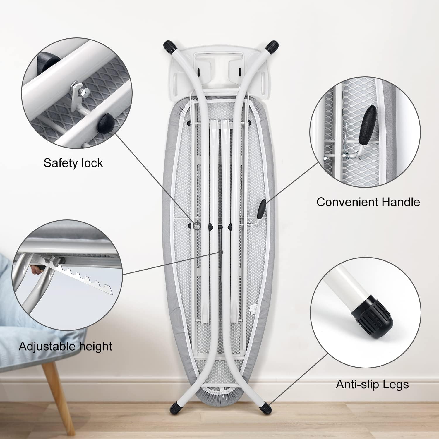17"x49" Heavy Duty Ironing Board with Cover O349