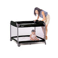 Large Portable Playpen with Mesh Windows and Waterproof Mattress Sheet (Charcoal) D3253