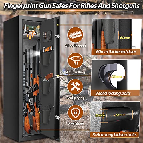 7-8 Rifle Gun Safe Fire Resistant with Removable Shelf A859952