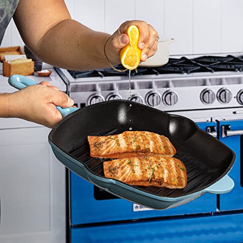 Enameled Cast Iron Square Griddle Grill Pan, 11-Inch, Cream S53439