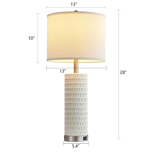 Set of 2 Tall Table Lamps with Dual USB Ports and Touch Control Y3762