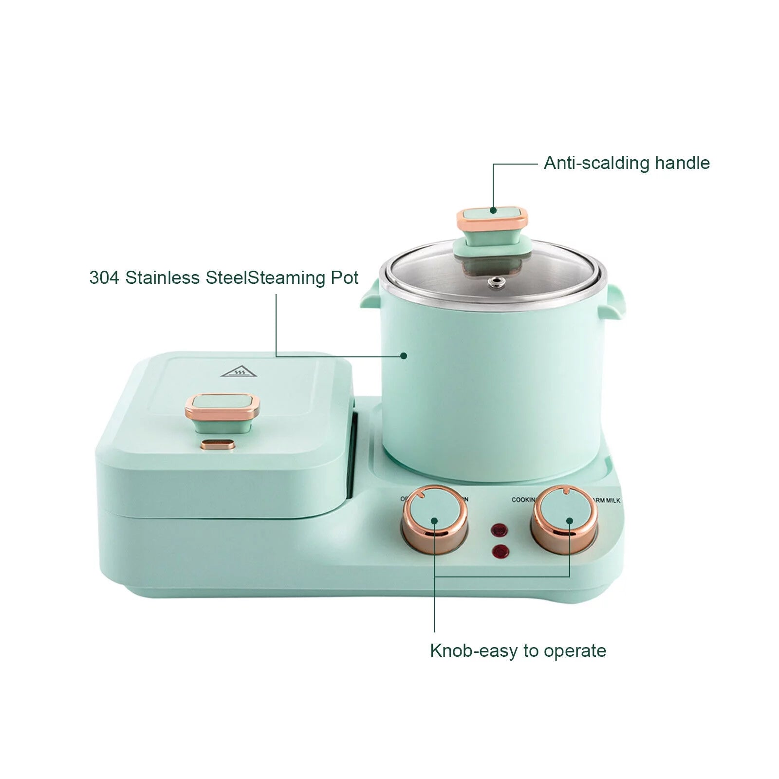 Non-stick Electric Breakfast Station Toaster Sandwich Machine V551