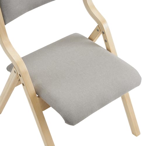 Wooden Padded Folding Chairs 2 Pack with Cushions X25381