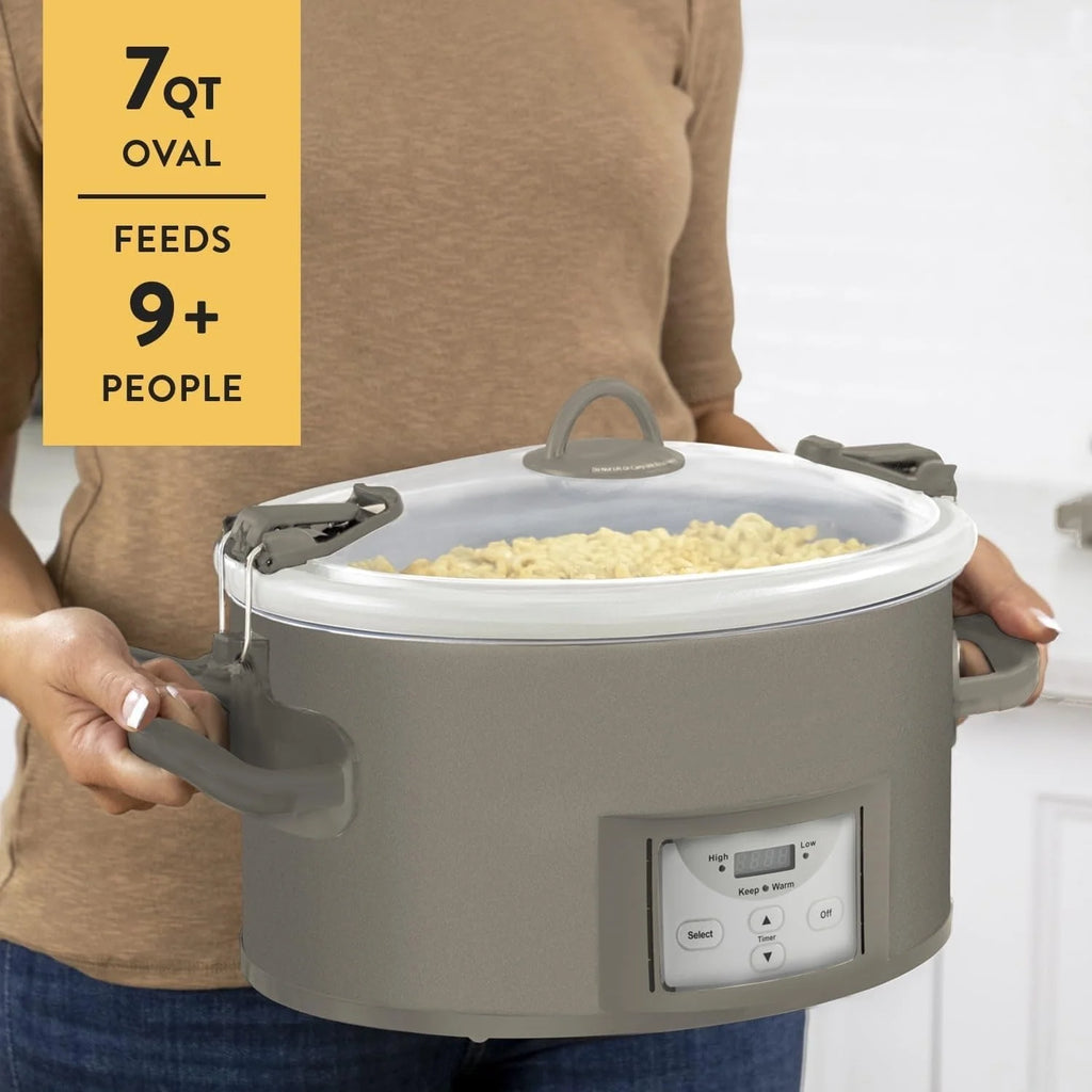 7-Quart Programmable Slow Cooker, Grey D40540